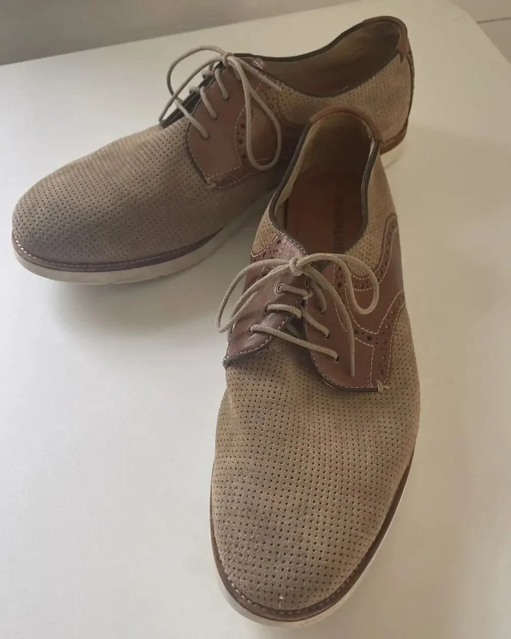 Johnston & Murphy Mens Sheepskin Shoes Brown/Tan Model 20-2306 K15 Size 11M